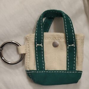Land's End Mini Canvas Tote Bag Keychain NWNT